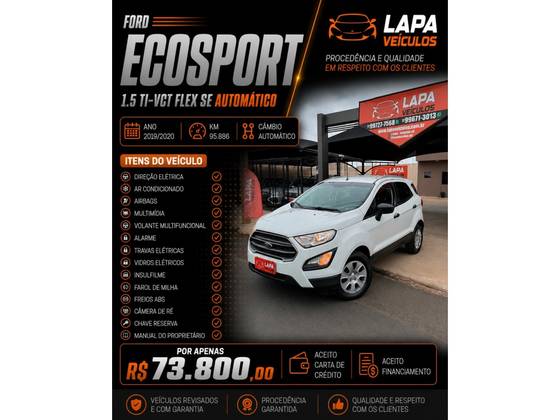 FORD ECOSPORT 1.5 TI-VCT FLEX SE AUTOMÁTICO FORD ECOSPORT 1.5 TI-VCT FLEX SE AUTOMÁTICO